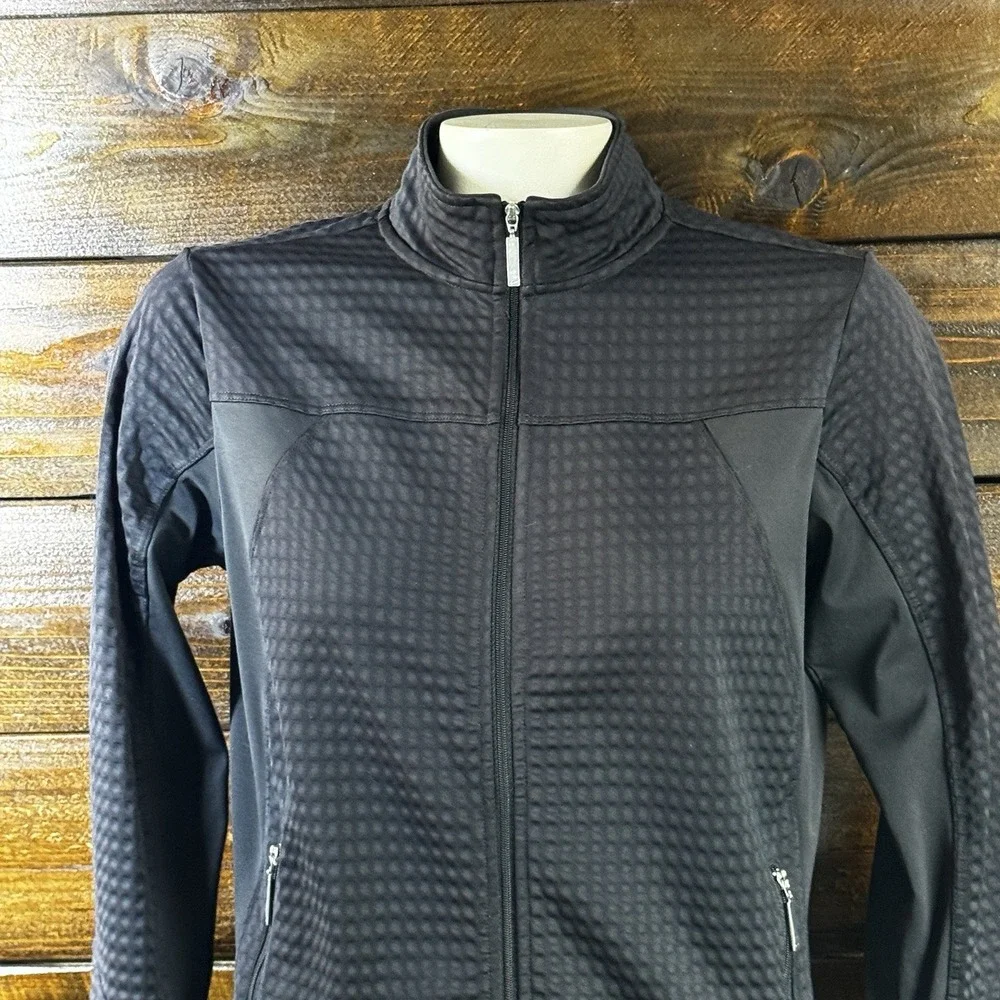 Nike Fit Dry Women's Dot Waffle Knit Golf Jacket Black Dry Fit Small 38